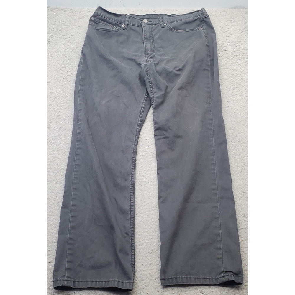 Levi's 514 Jeans Men 36x30 Black Denim Stretch Straight Fit White Tab Streetwear